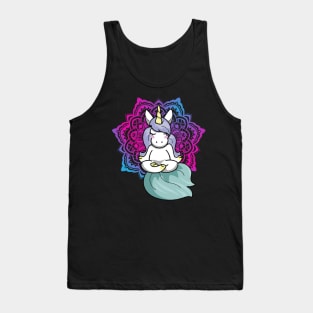 Unicorn in Yoga Lotus Meditation Mandala Tank Top